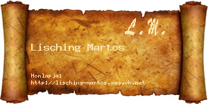 Lisching Martos névjegykártya