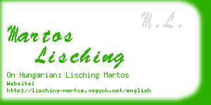 martos lisching business card